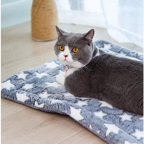 Soft Pet Blanket Winter Dog Cat Bed Mat Foot Print Warm Sleeping Mattress