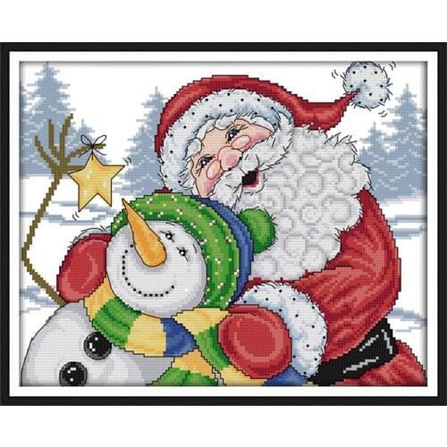 Joy Sunday Cross Stitch Kit Merry Christmas 11CT 14CT Patterns DIY Thread Embroiderye Mbroidery Needlework Sets Decorations Gift