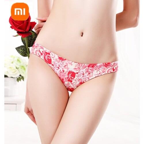 3pcs Xiaomi mijia ice silk underwear womens comfortable skin-friendly breathable sexy lace thong low-waist antibacterial briefs