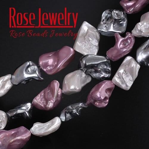 Free Shipping 16-20 mm Heat Treated Multicolor Baroque Pearl Irregular Loose Beads For Jewelry Making DIY Bracelets 15" Strand