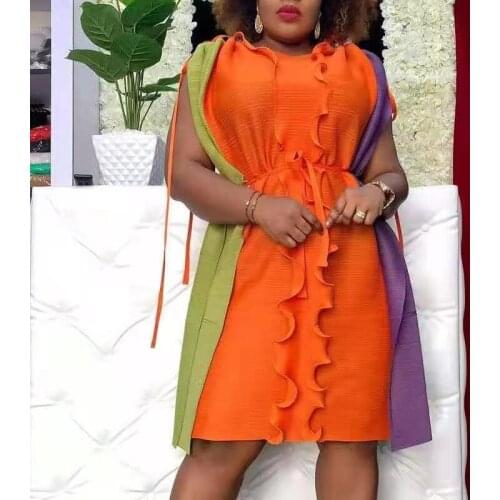 African Print Dresses for Women Sexy Party Dress Dashiki Pleated Patchwork African Clothes Plus Size Retro Africa Christmas Robe