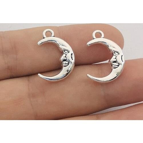 10pcs New Alloy Curved Crescent Moon Charms Pendant 21x15mm For Jewelry Making DIY Handmade Craft Jewelry Making Accessories