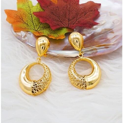 New Arrival Metal Round Hoops Drop Dangle Earrings Statement Earring Wholesale Fashion Trend For Women Jewelry Accessories