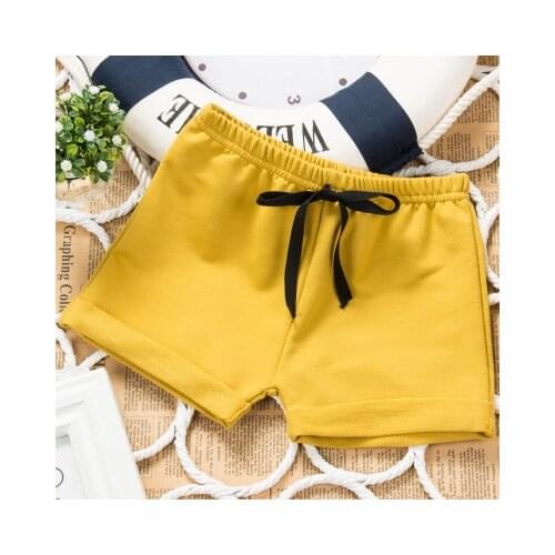 2021 Infant Toddler Girls Boys Shorts Summer Cotton Kids Beach Pants Solid Color Casual Clothing 1-7years Clothes