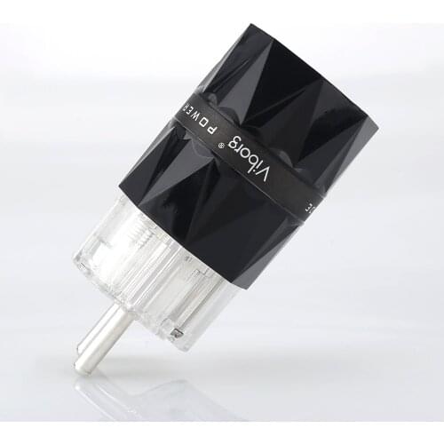 Viborg VE503S+VF503S Pure Copper Silver plated EU male power plug connector +IEC female connector