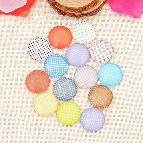50PCS Mixed Dot Pattern Alloy Metal Button Snap Jewelry Charm Fit For 18mm Snap Jewelry Button Bracelet&Necklace Jewelry