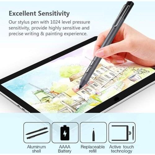 Stylus Pen for Surface Pro 3 4 5 Laptop Tablet with 4096 Pressure Sensitivity 35EA with Replacement Tip + AAAA Battery
