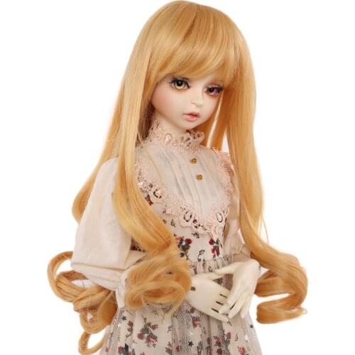 Aidolla 1/3 BJD Doll Hair Wig Long Curly Bangs Natural Color Doll Hair High Temperature Fiber Wig Doll Accessories For Dolls DIY