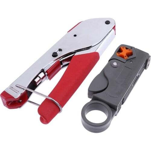 WSFS Hot New Multi Compression Coaxial Cable Crimping Tool F Rg6 Rg58 Rg59 Connectors Coax Crimper Coaxial Cable Stripper