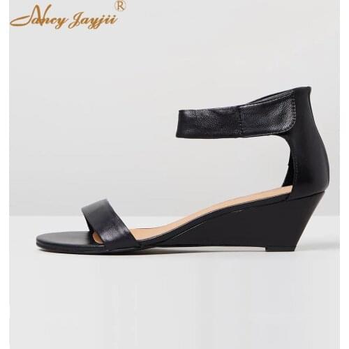 Hook&Loop Women Sandals Female Shoes Wedges Ankle-Wrap Buckle Super High Wedges heel Leisure Classics Sexy Nancyjayjii 2019