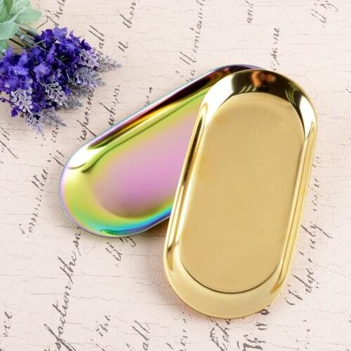 Stainless Steel Gold Dining Plate Nut Fruit Cake Tray Snack Kitchen Plate Nordic Western Steak Kitchen Plate Dessert Plate