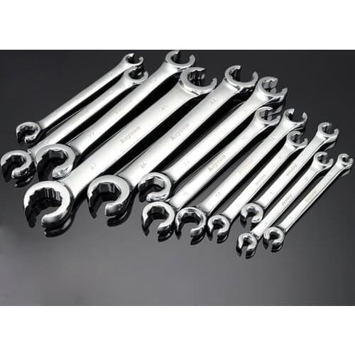 1piece 6*8-24*27mm Special Open End Wrench Metric Double End Flare Nut Wrench for Oil Pipe Metal Tubing Spanner Auto Repair Tool