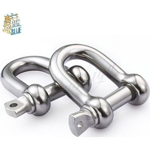 1pcs M4 M5 M6 M8 M10 Chain D Rigging Shackle for Boat , 304 Stainless Steel Dee Type rigging , snap shackle