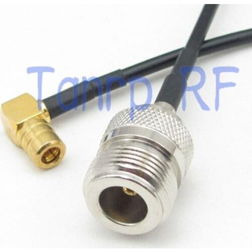 10pcs 6in N female jack to SMB female right angle RF connector adapter 15CM Pigtail coaxial jumper RG174 extension cord cable