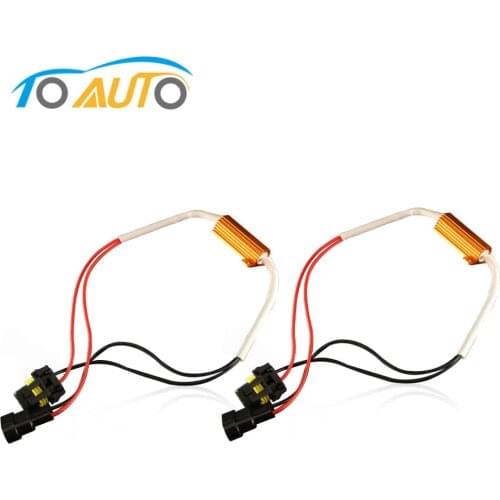 2PCS 50W H4 H7 H8 H11 9005 HB3 9006 HB4 LED Bulb Decoder Car Resistor Canbus Cable No Flickering Error Canceller Fix Blink