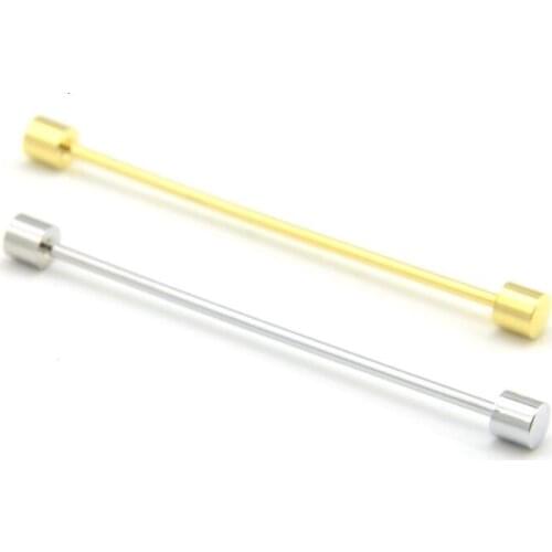 20pcs Classic Cylinder End Collar Pin Barbell Lapel Sticker Circular Column Angle Collar Pin Clip Bars Mens Jewelry Wholesale