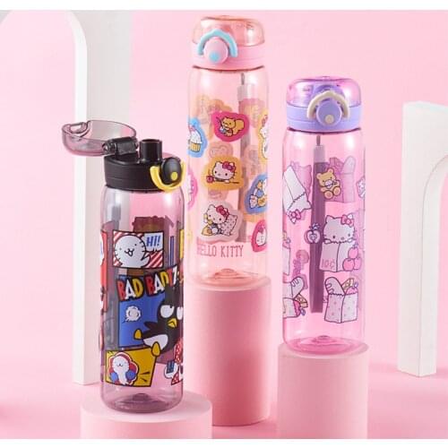 22.8cm Kawaii HelloKt BadBadtz-maru Cup Childrens Drinking Cups Leak-proof Children Students Portable Cute