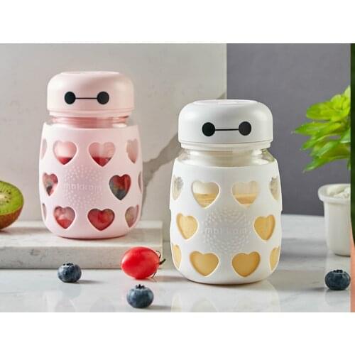 3.7V 300ml Pink/white High borosilicate glass portable Fruit juicer stirring Water-proof USB Silica gel 1200mAh 78x78x155mm