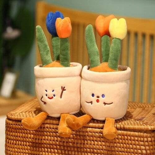 30cm Cute Cartoon Succulent Plant Tulip Plush Toys Stuffed Soft Lovely Plants Pillow Dolls For Kids Girls Friends Birthday Gifts