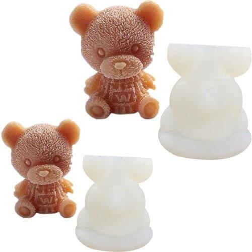 3D Ice Cube Bear Shape Whiskey Wine Cocktail Ice Cube Silicone Mold Drink Cake Decoration Ice Cream DIY Tool Kitchen Supplies