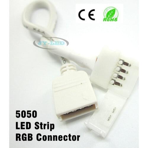 20pcs/lot 10mm 4 pin LED Connector for 5050 RGB Strip, free soldering female needle Connector, free shipping