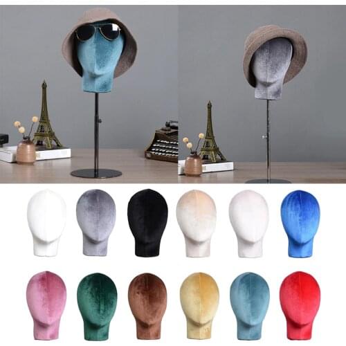 Velvet Head for Wigs Making Manikin Display Holder Styrofoam Foam Heads