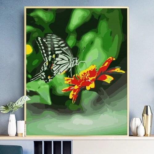 Large Size 60x120cm Digital Oil Painting Butterfly Landscape Entrance Corridor Painting Wall Art Picture