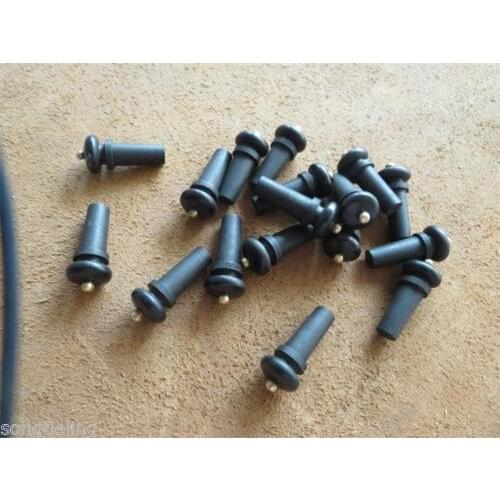 Violin part,20pcs Strong ebony violin endpins with copper dot decorate