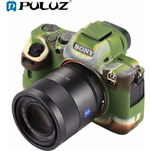 PULUZ Cover Case for Sony ILCE-7MII/7SMII/7RMII Soft Silicone Rubber Camera Protective Body Cover Case Skin Camouflage Camer bag