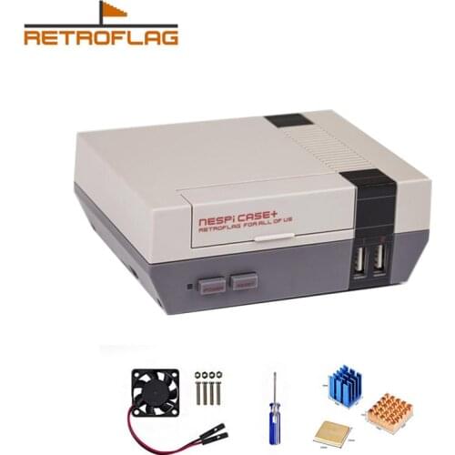 Retroflag NESPi CASE Plus Game Case Accessories Safe Shutdown Functional POWER Button for Raspberry Pi 3 B + B Plus 2