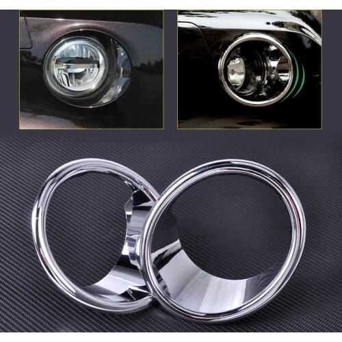 CITALL 2pcs ABS Plastic Triple Chrome Plated Front Fog Light Lamp Cover Trim For BMW X5 F15 2014 2015 Car Styling Decor
