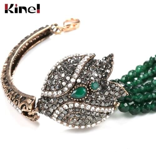 Kinel Charm Boho Bracelets Natural Stone Handmade Beads Bracelet For Women Ethnic Vintage Wedding Jewelry Crystal Gift 2019 New