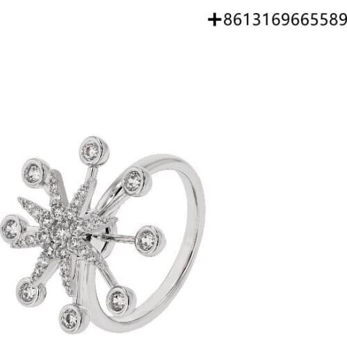 925 silver swivelable snowflake ring for ladies Instagram ring fashion personality web celebrity index finger ring
