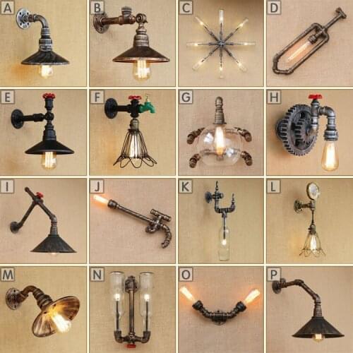 Lamp collection 03] simple water pipe retro wall lamp bar nostalgic decoration European and American coffee shop series