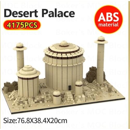 MOC Tatooine Architecture Jabbas Modular Palace Building Blocks Desert City Street View 3D Model Bricks Kids DIY Toys Xmas Gift