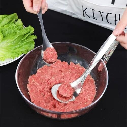 Meatball Maker Spoon Stainless Steel Non-Stick Meat Baller Mold Spoon With Elliptical Leakage Hole Kitchen Cooking