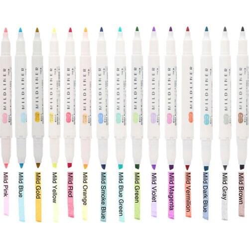 Stationery double headed highlighter pen for school Drawing Mark Mildliner scribble fluorescent markers colores manga art set