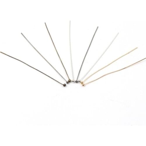 4 Color 20/25/30/40/50mm 100pcs/lot Metal Ball Head Pins Needles For Beads Earring Jewelry Findings Ornament Accessories