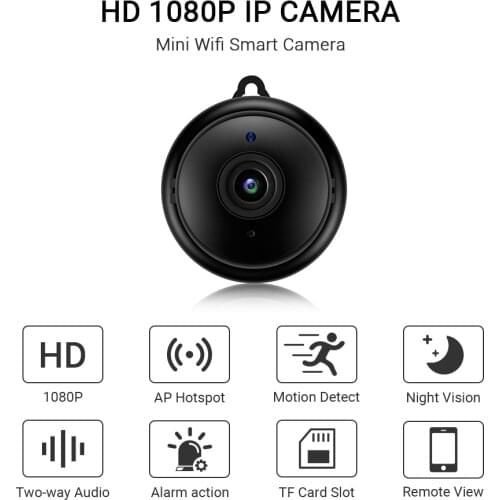 V380 Mini Wifi IP Camera HD 1080P Wireless Indoor Camera Nightvision Two Way Audio Motion Detection Baby Monitor Camera