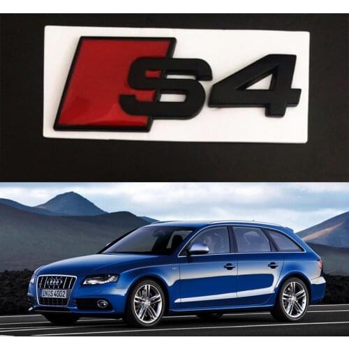 New 3D Metal S-Line S4 Car Emblem Badge Sticker Decal for AUDI A4 S4 Black+Red