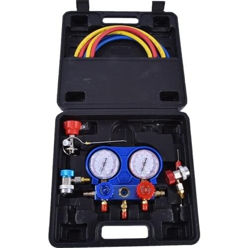 New PN-03TZ Air Conditioning Fluoride Tools Set Snow Refrigerant Pressure Double Table Valve R134a air Conditioning Repair Tool