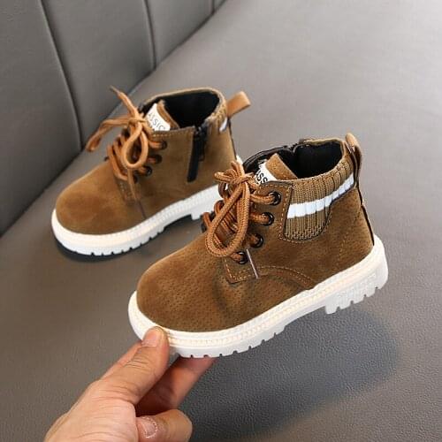 2020 Autumn/Winter Plush Children boots Boys Girls Martin Shoes Fashion Brand Soft Leather Warm Kids Boots