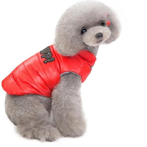 Autumn Winter Dog Clothes For Small Dogs Boy Girl Teddy Fleece Red Vest Keep Warm Thick Wadded Jacket Puppy Outfit Pet Clothing