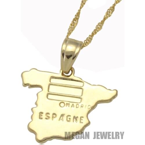 Spain map pendant & necklace , country map Espagne jewelry