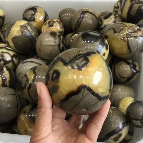 Natural septarium stone sphere specimen mineral stones ball
