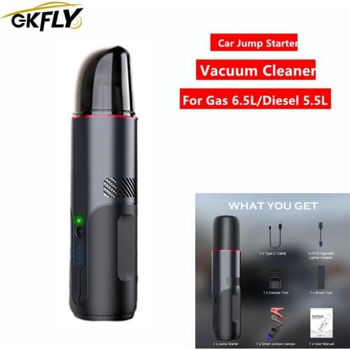 GKFLY 5000Pa Handheld Car Vacuum Cleaner Starter Portable Car Jump Starter Car Battery Booster Starting Device Power Bank