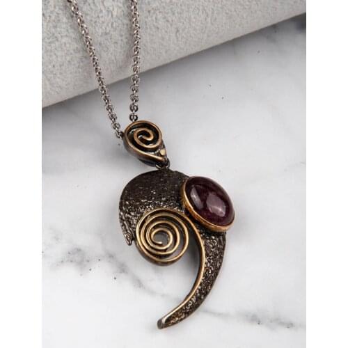 Glass Filled Ruby (Ruby) 925 Sterling Silver Necklace