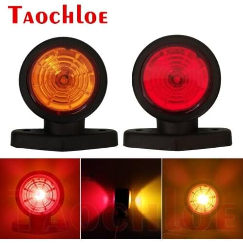2Pcs 12V 24V Truck Parking Lights Red Amber LED Position Lamps Tractor Trailer Rear Side Marker Light Clearance Lamp
