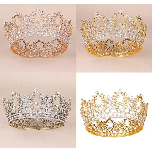 Vintage Crystal Diamond Bride Bridal Wedding Tiaras,Glittering Jewelries Decoration B ling Queen Tiara with Comb for Women