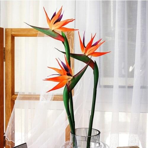 Home Decoration Artificial Single Branch Soft Glue Bird Of Paradise Plastic Ornaments Wedding Photography Bird Of Paradise